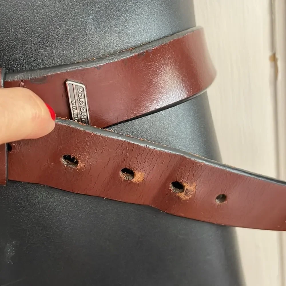 ‎Dickies brown leather belt